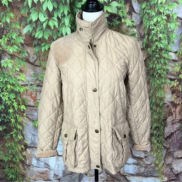 LAUREN RALPH LAUREN Tan Quilted Field Jacket, M - Picture 3 of 13